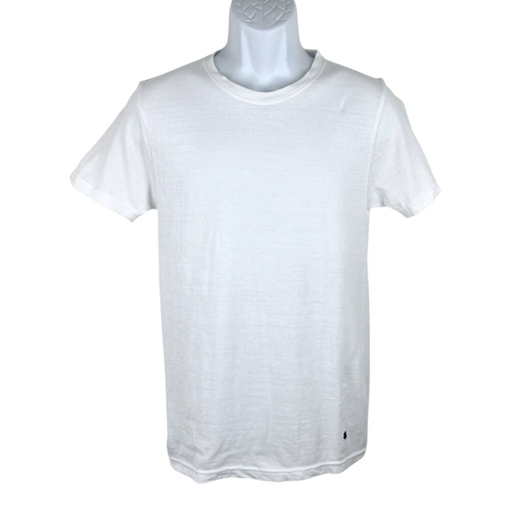 Lucky Brand White Tee Shirt Men Small Cotton Blend Under Shirt Short Sleeve